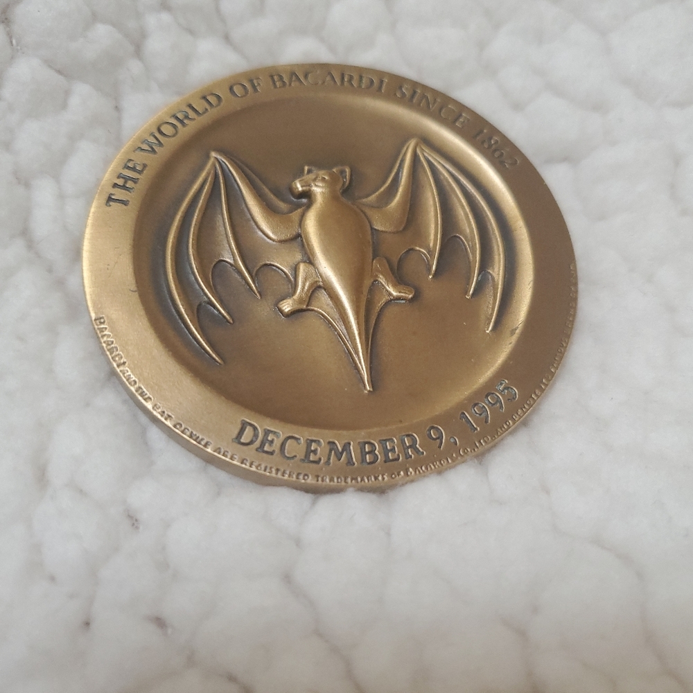 Vintage Bacardi Oversize Coin Paperweight